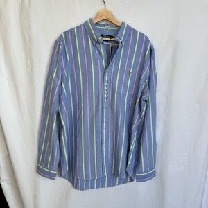 Polo Ralph Lauren Striped Oxford Classic Fit Button-Up Shirt Men's XL NWT
